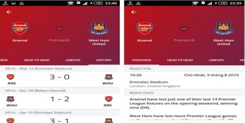 Sử dụng ứng dụng di động để cập nhật và theo dõi lịch thi đấu bóng đá
